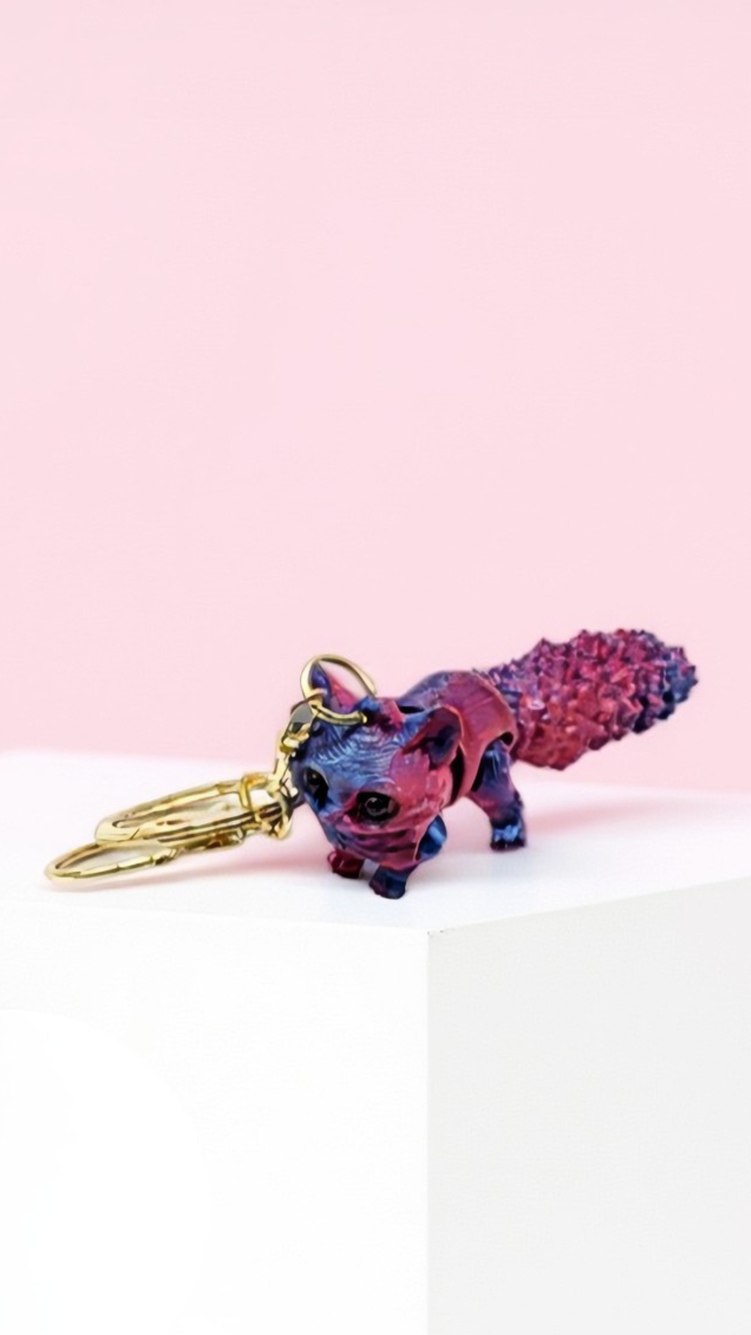 3D Printed Articulated Fantasy Tree Squirrel : Bioplastic Fidget Key Ring