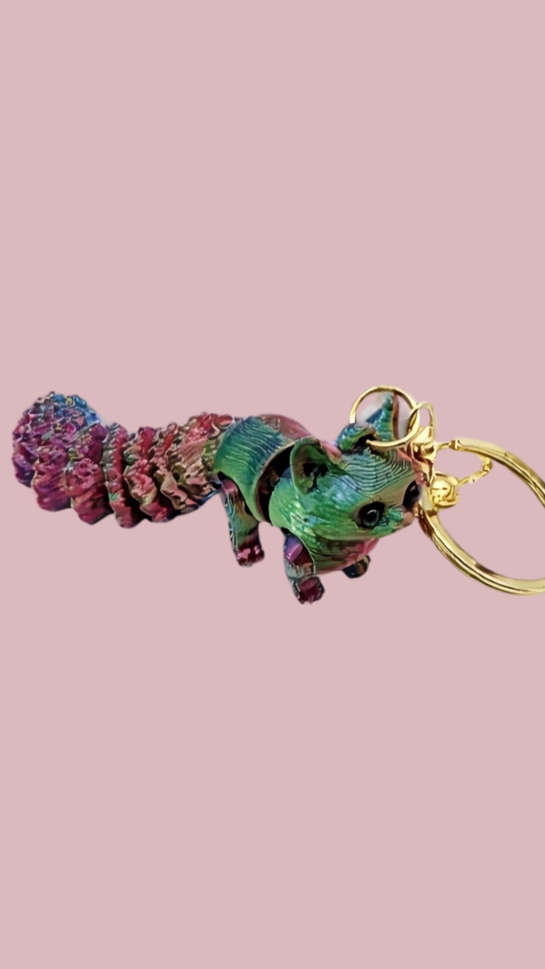 3D Printed Articulated Fantasy Tree Squirrel : Bioplastic Fidget Key Ring