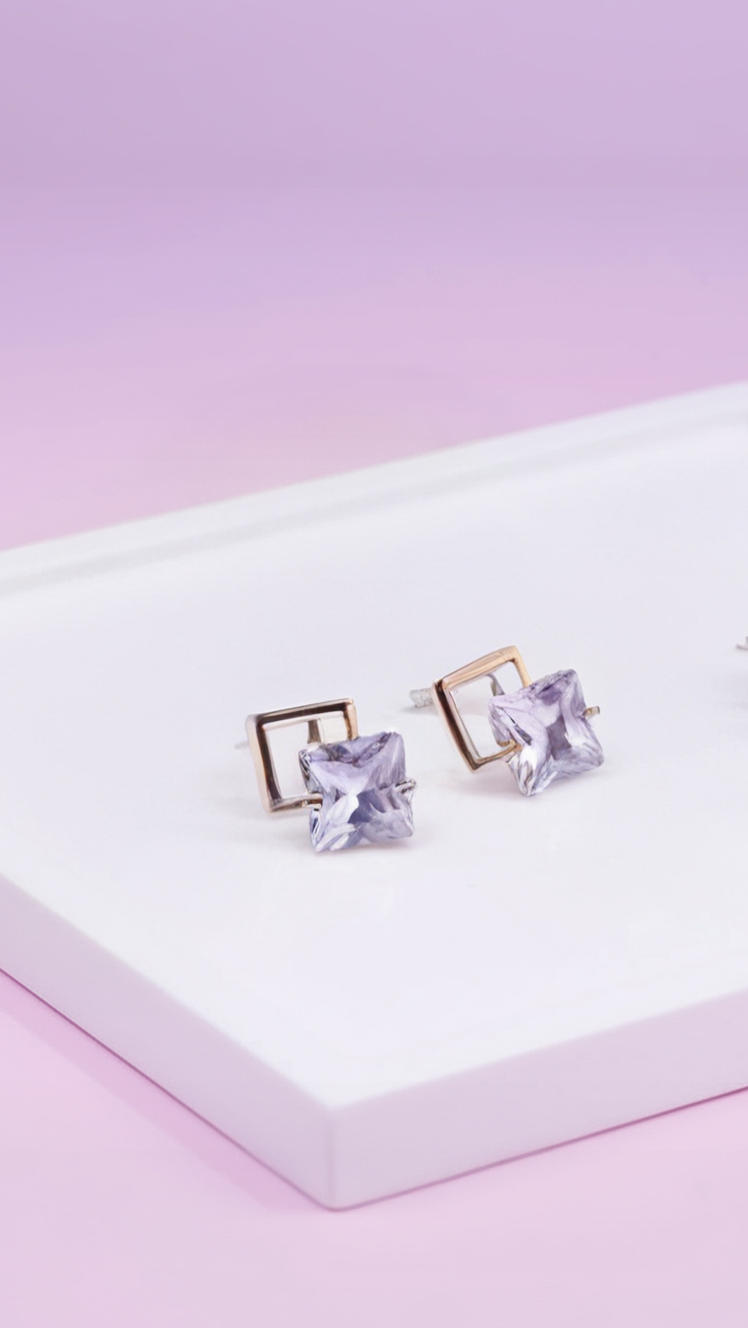 Square Crystal Stud Earrings