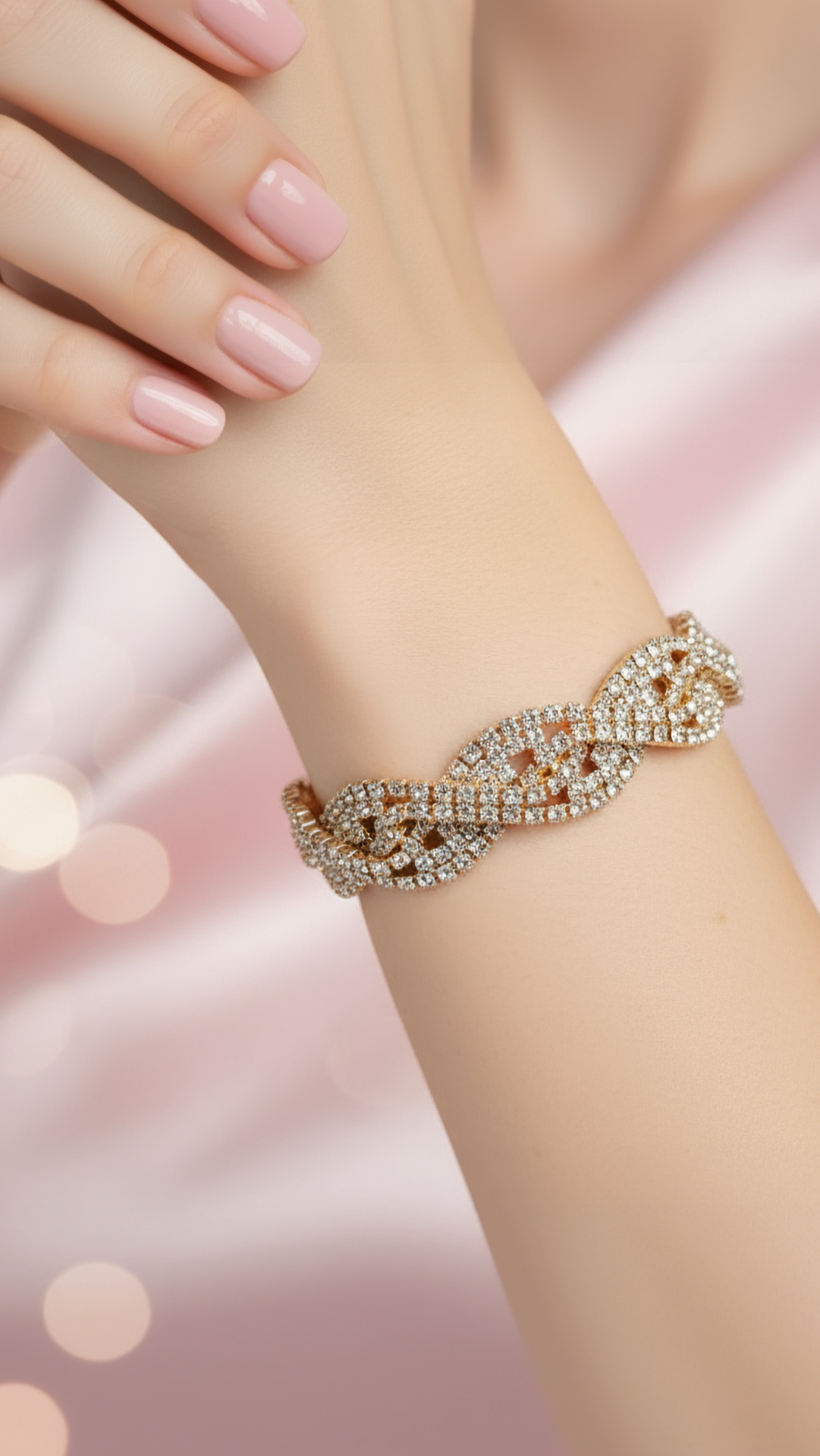 Gold Twisted Flexi Crystal Bracelet