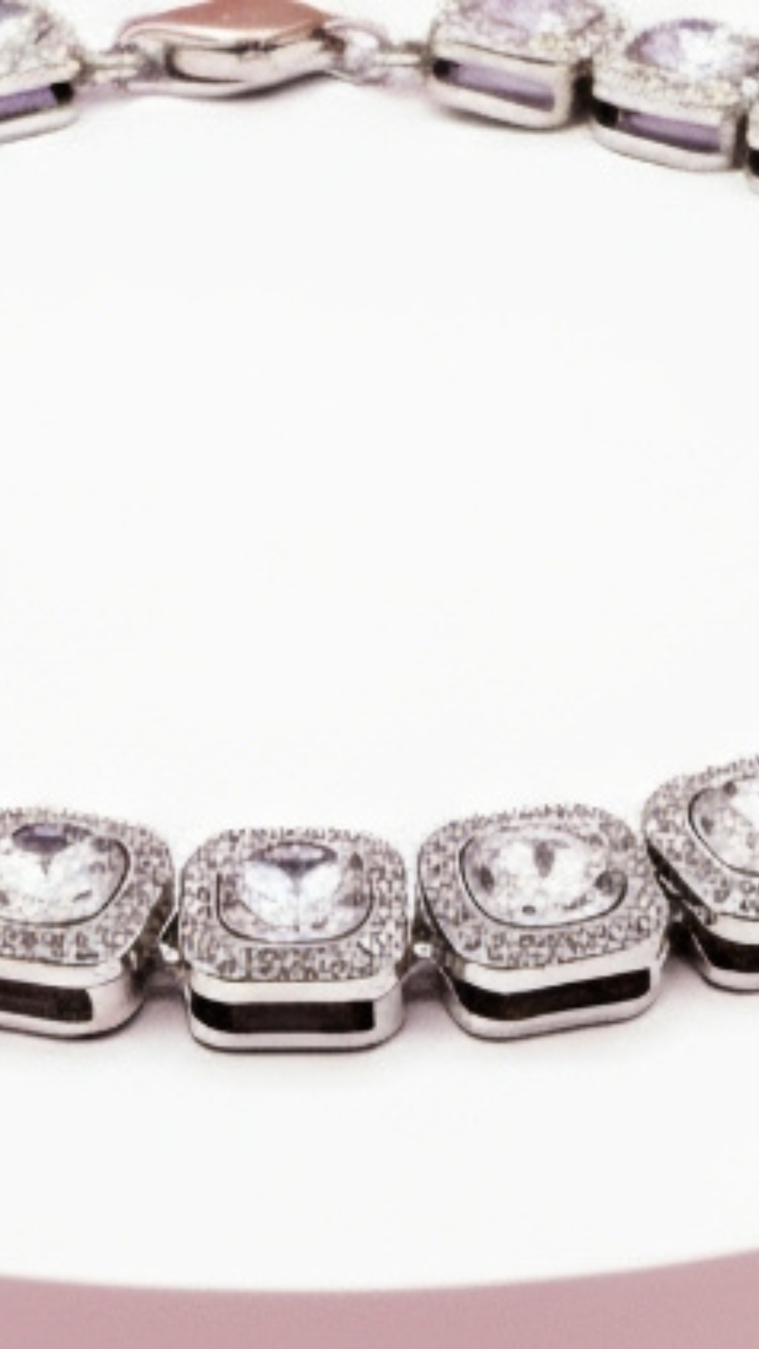 Square Crystal Iced Out Square Necklace