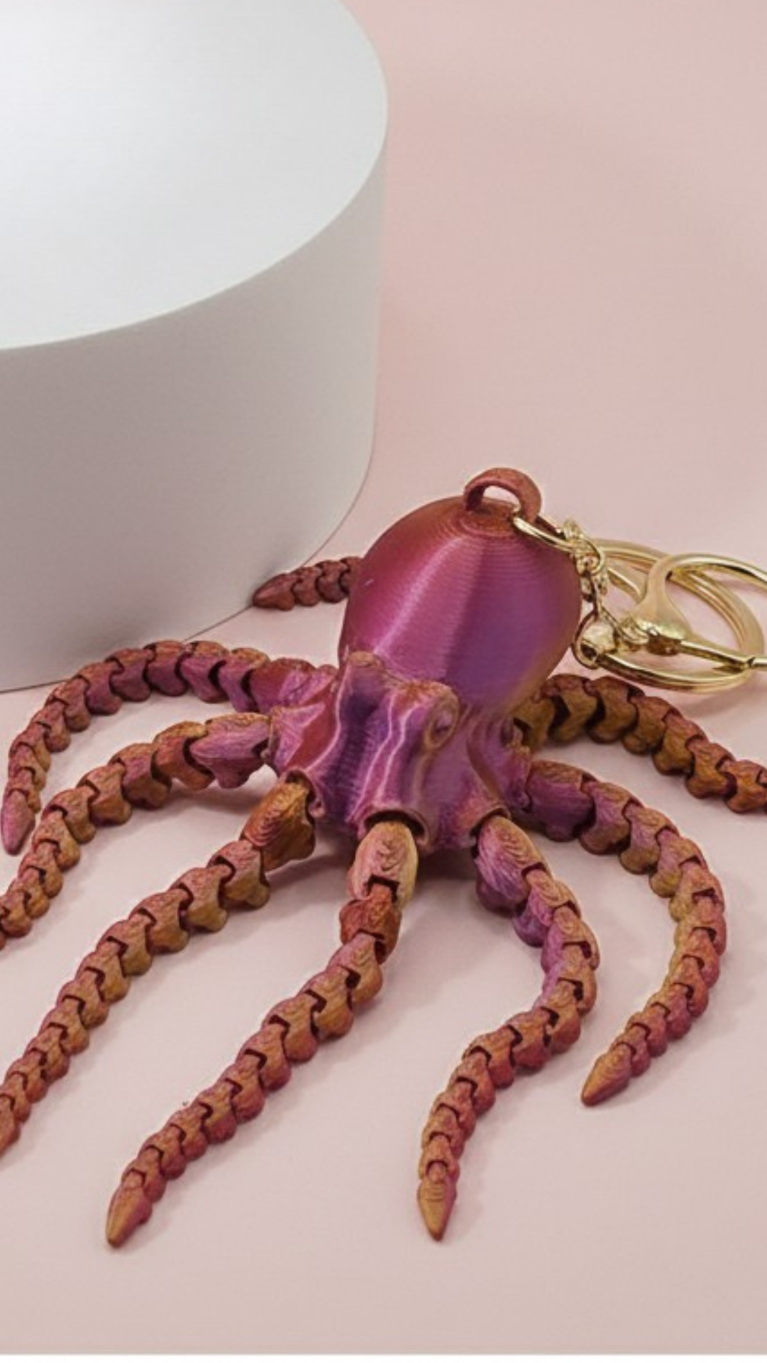 3D Printed Fantasy Octopus : Bioplastic Fidget Key Ring & Bag Charm
