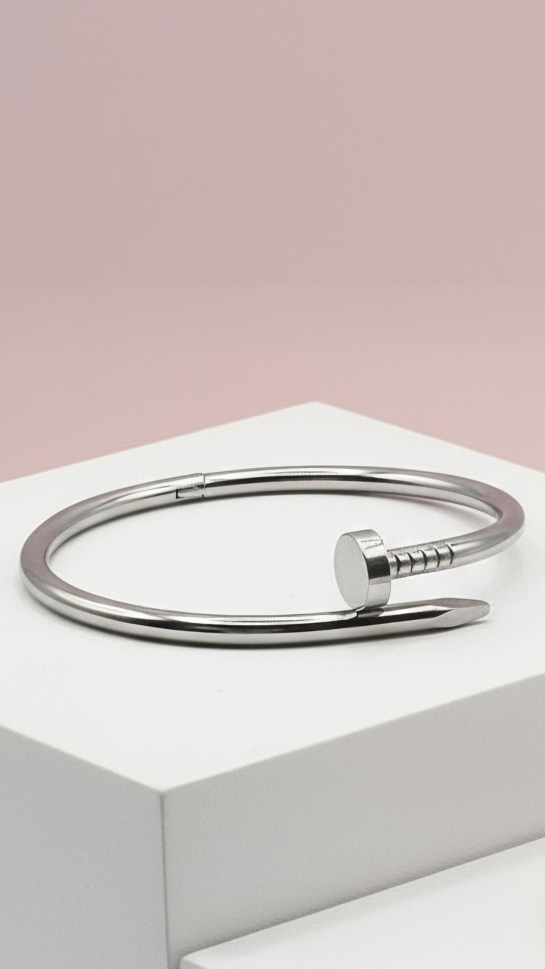 Stainless Steel Nail Stacking Bangle
