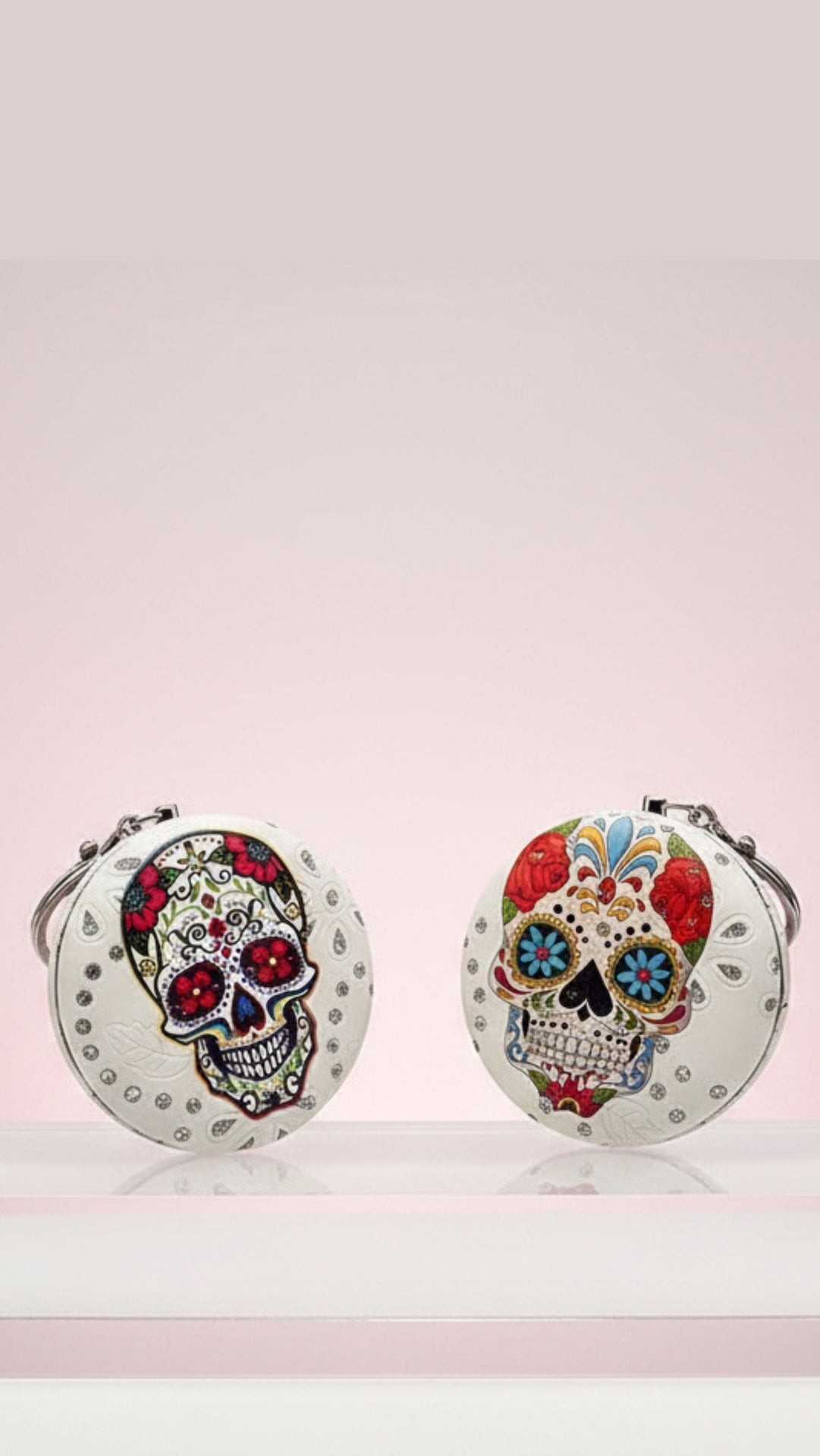Sparkly Skull & Flowers Compact Mirrors Pack of 12