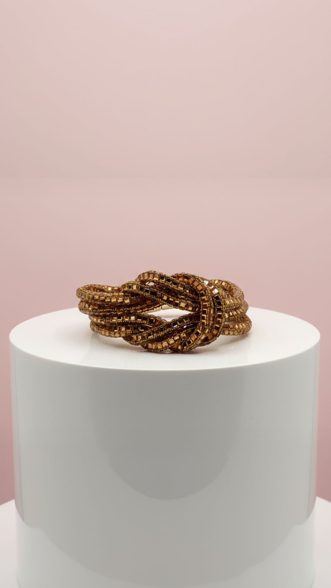 Mirrored Knotted Crystal Bracelet With Magnetic Closure