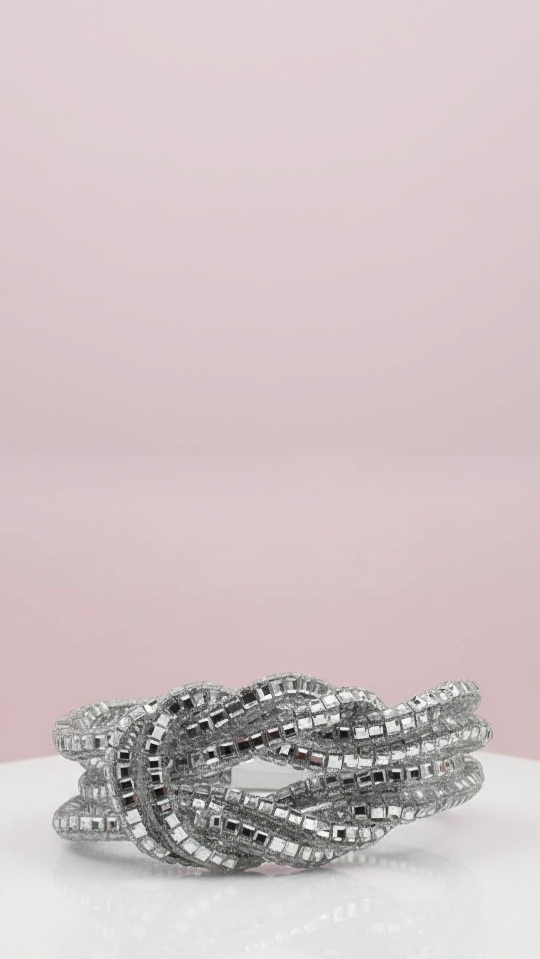 Mirrored Knotted Crystal Bracelet With Magnetic Closure