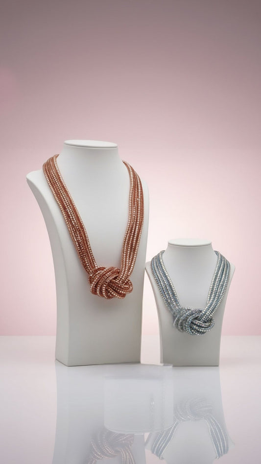 Mirrored Knotted Crystal Necklace