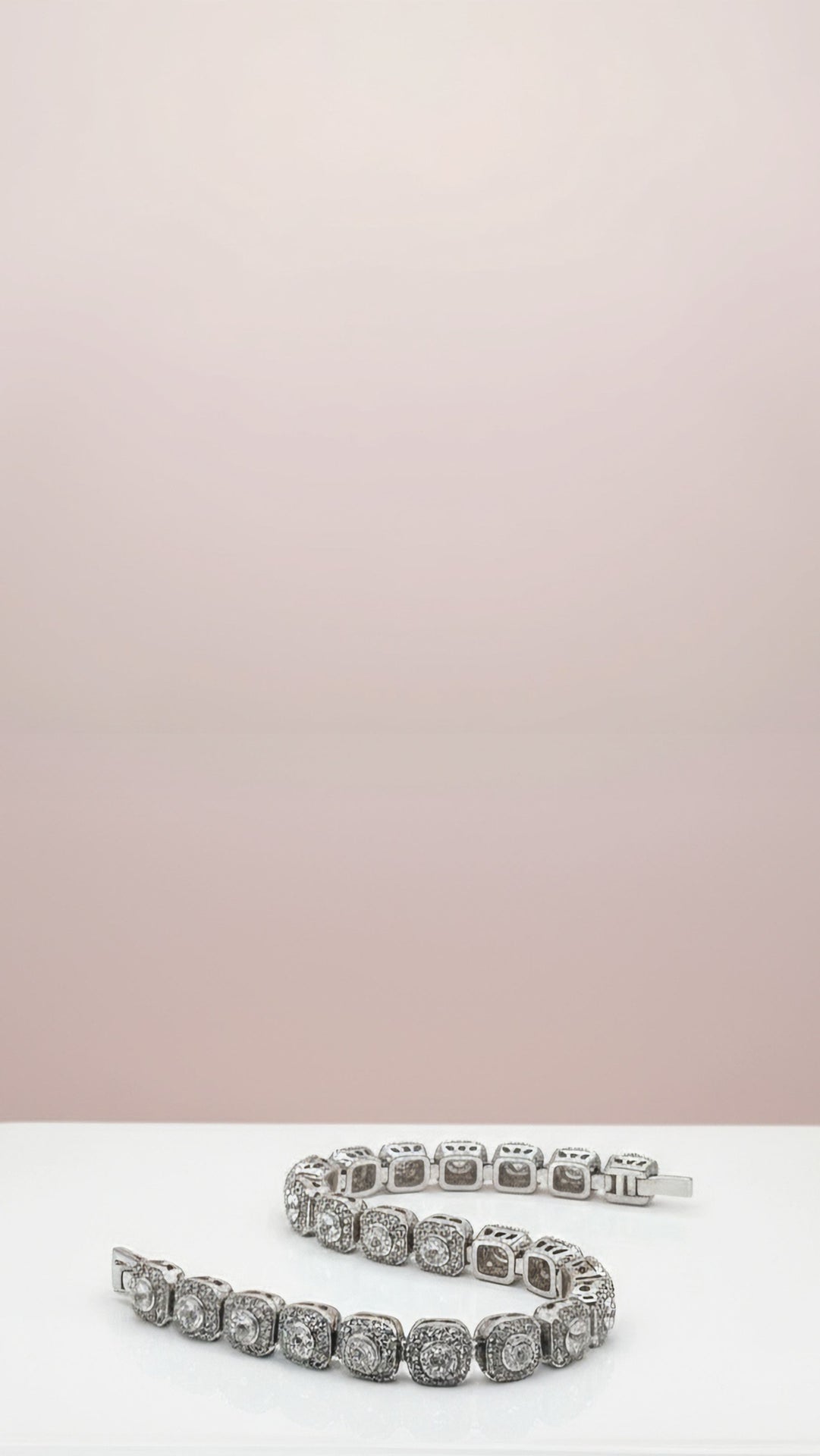 Square Crystal Jewelled Tennis Bracelet