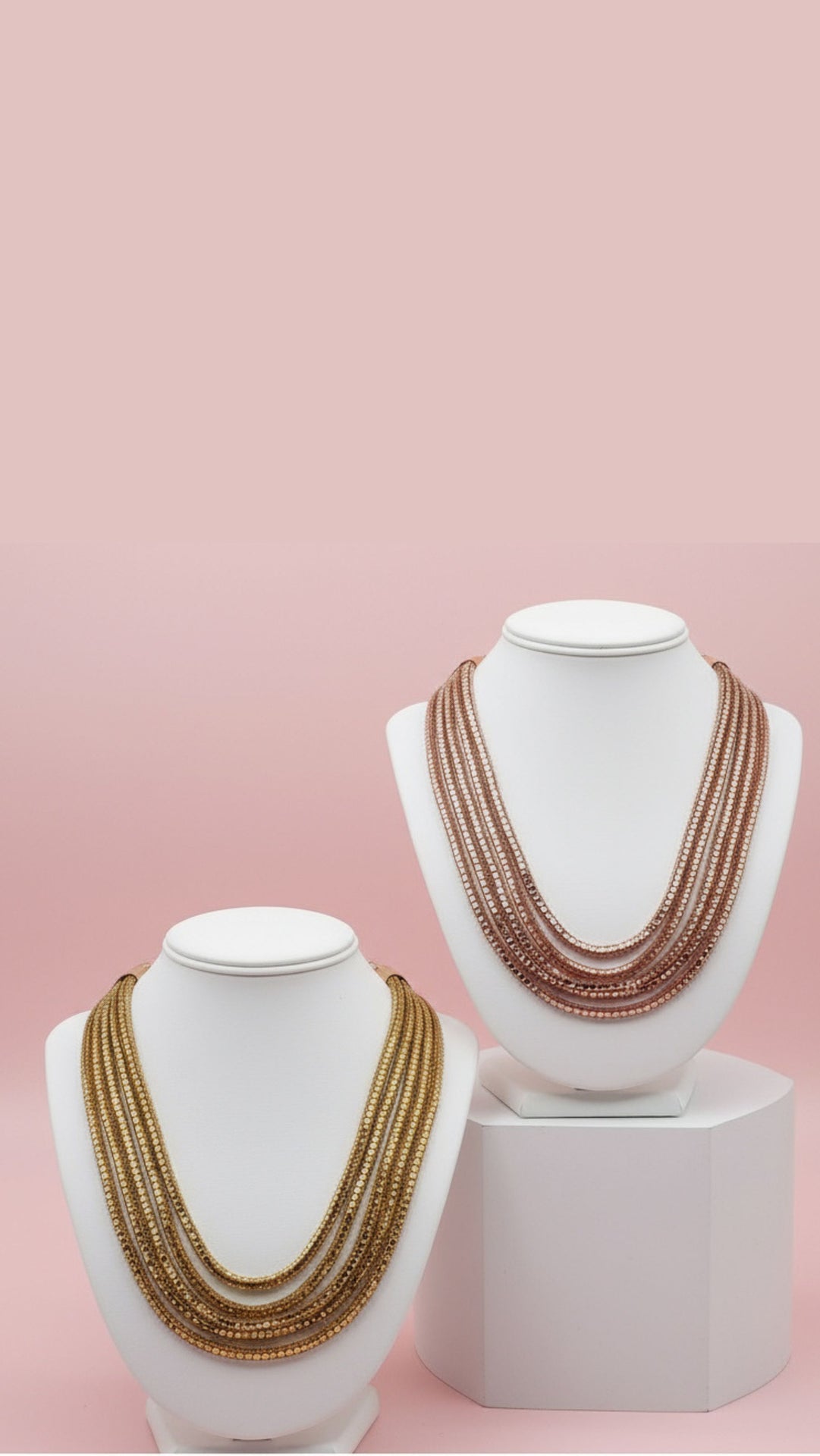 Mirrored Multi Strand Crystal Necklace