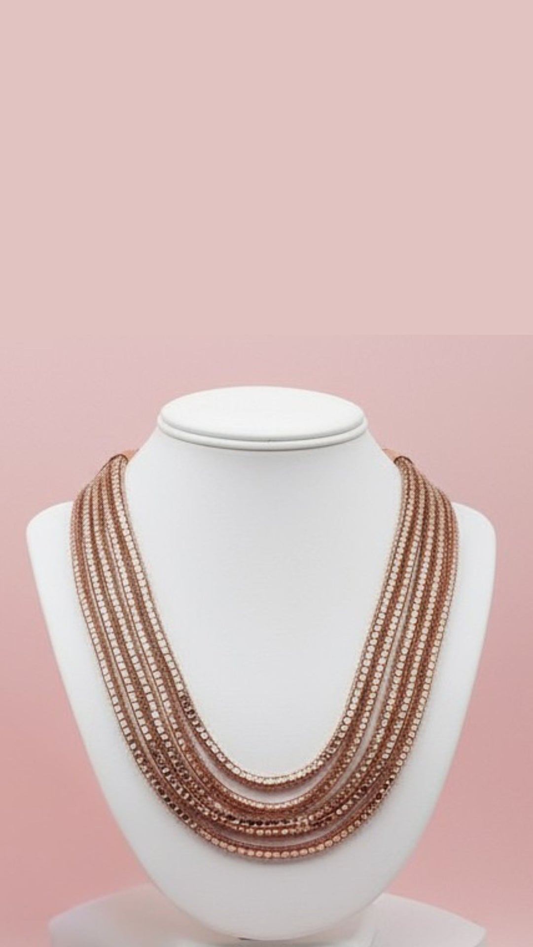 Mirrored Multi Strand Crystal Necklace