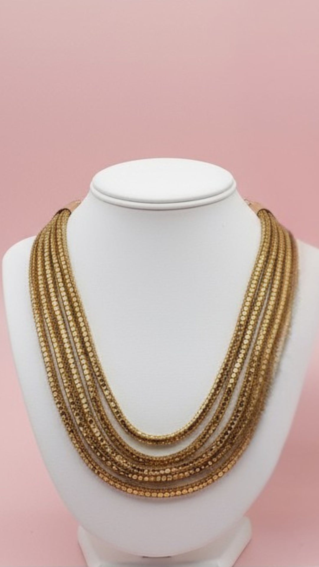 Mirrored Multi Strand Crystal Necklace