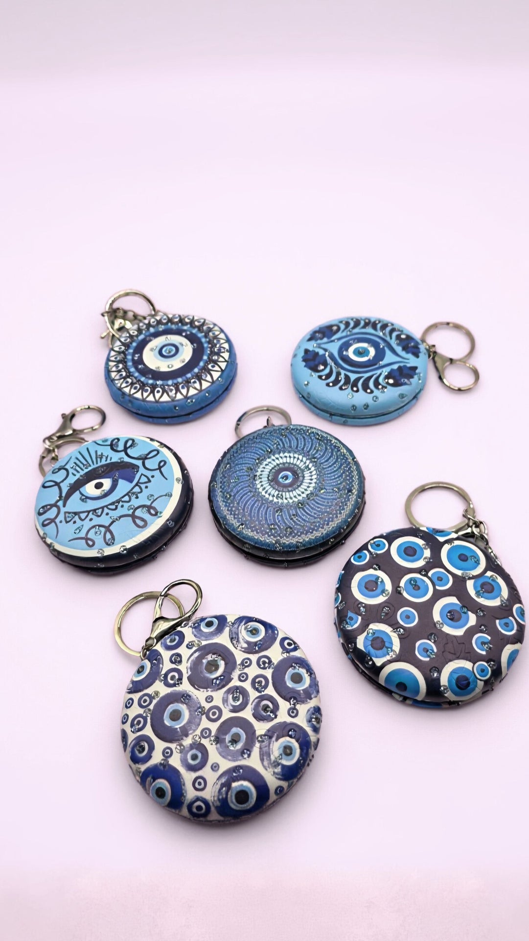 Evil Eye Compact Mirror Keyrings Pack of 12