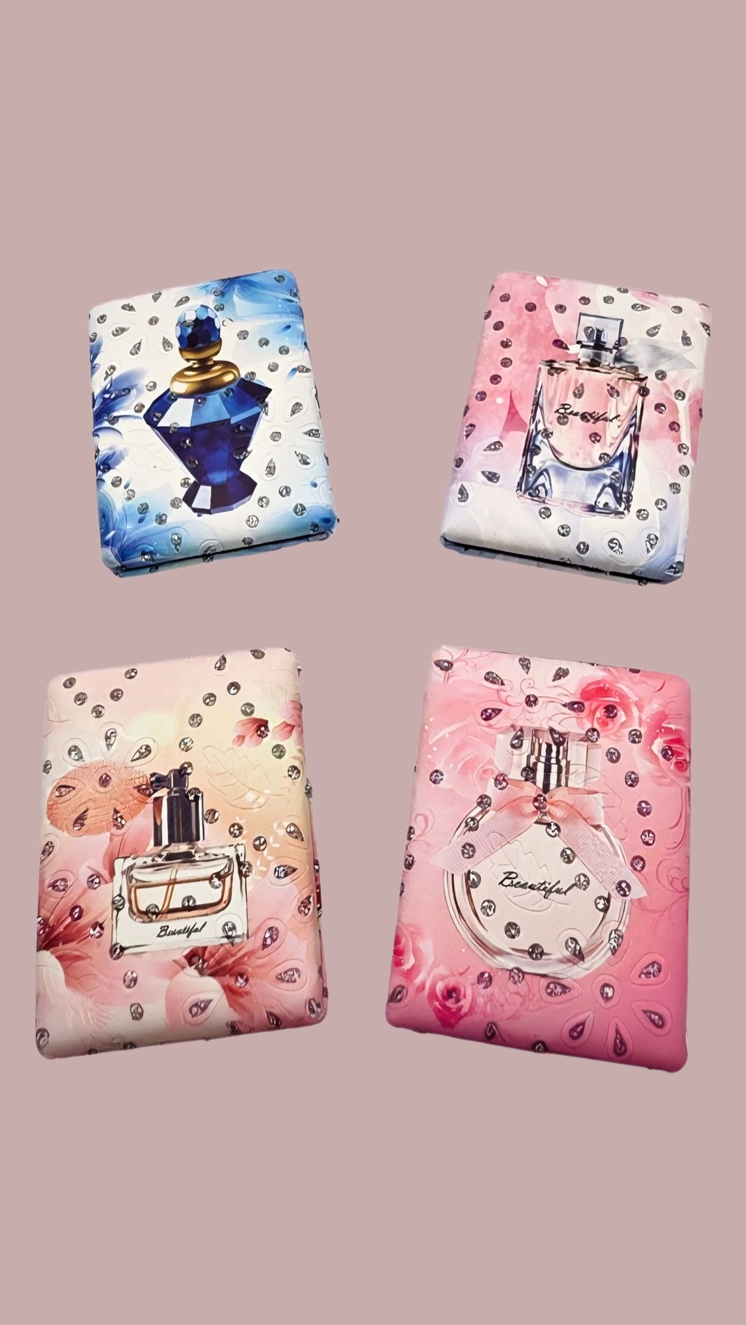 Perfume Bottle Sparkly Compact Mirrors Pack of 12