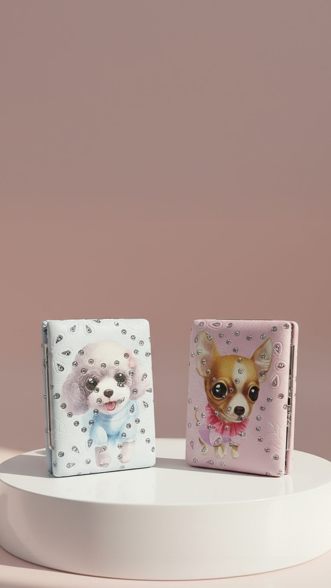 Puppy Sparkly Compact Mirrors Pack of 12