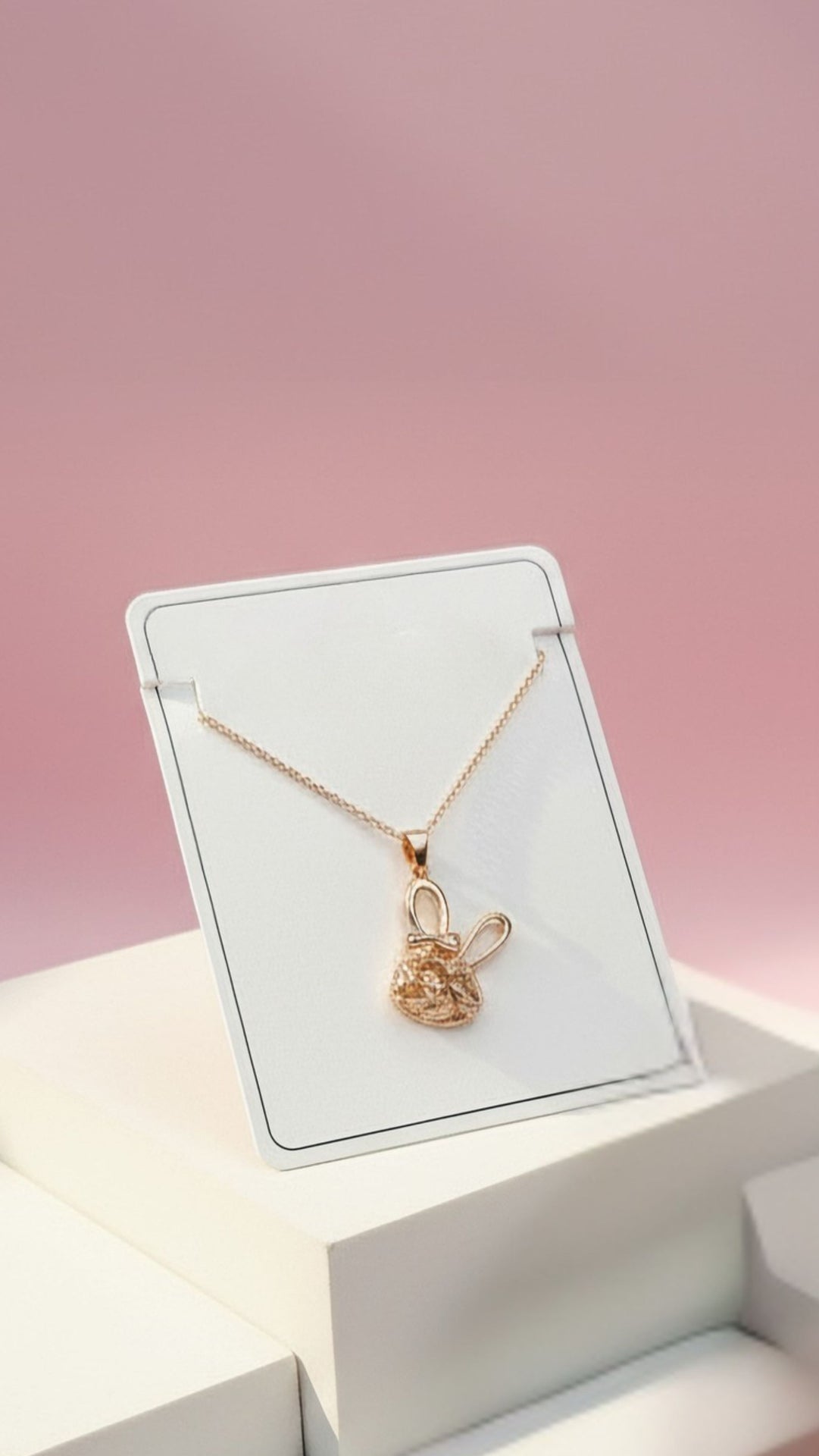 Bunny Rabbit Crystal Pendant Necklace