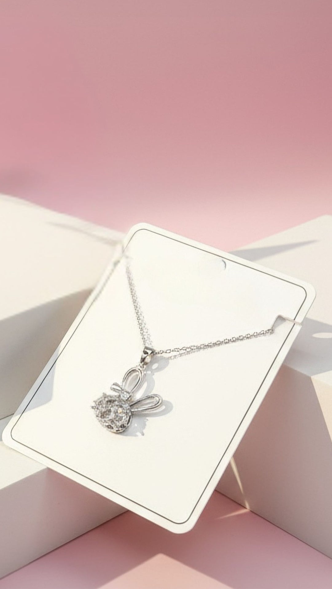 Bunny Rabbit Crystal Pendant Necklace