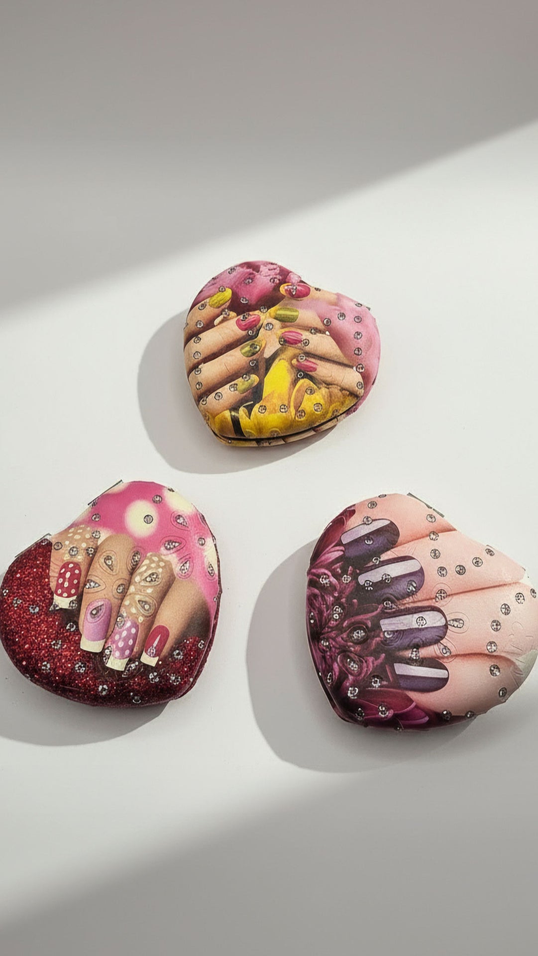 Nail Art Sparkly Compact Mirrors Pack of 12