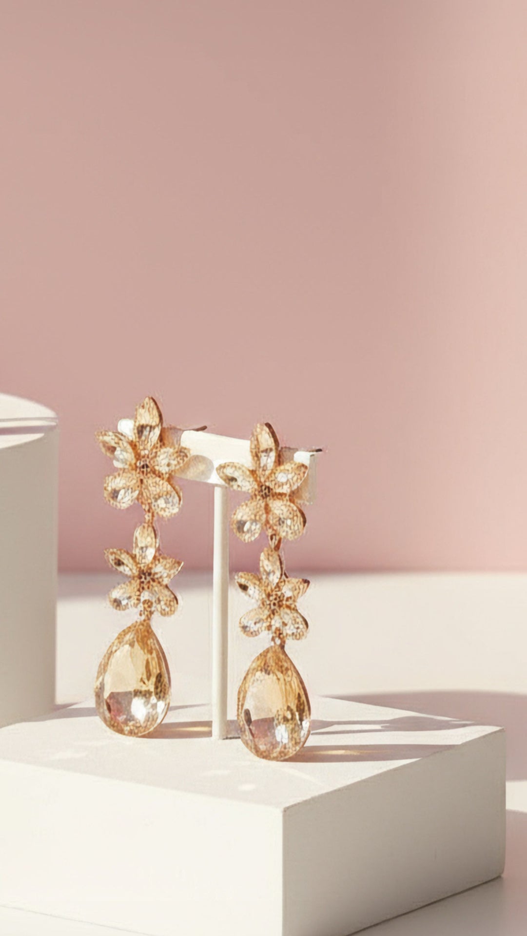Flower Crystal Drop & Dangle Earrings