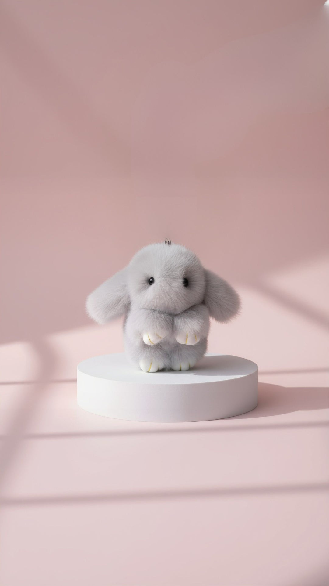 Fluffy Bunny Rabbit Key Ring & Bag Charm