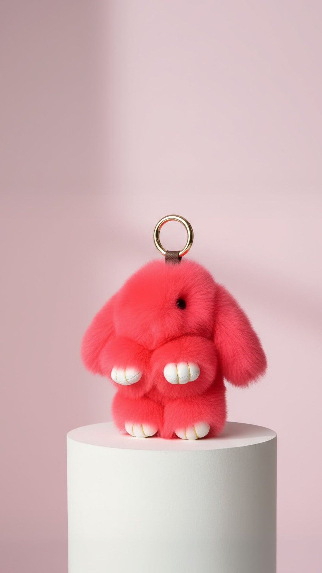 Fluffy Bunny Rabbit Key Ring & Bag Charm