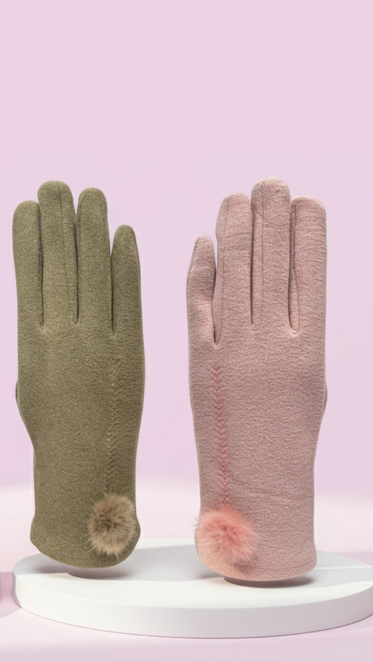 Pom Pom Gloves Winter Pack of 12