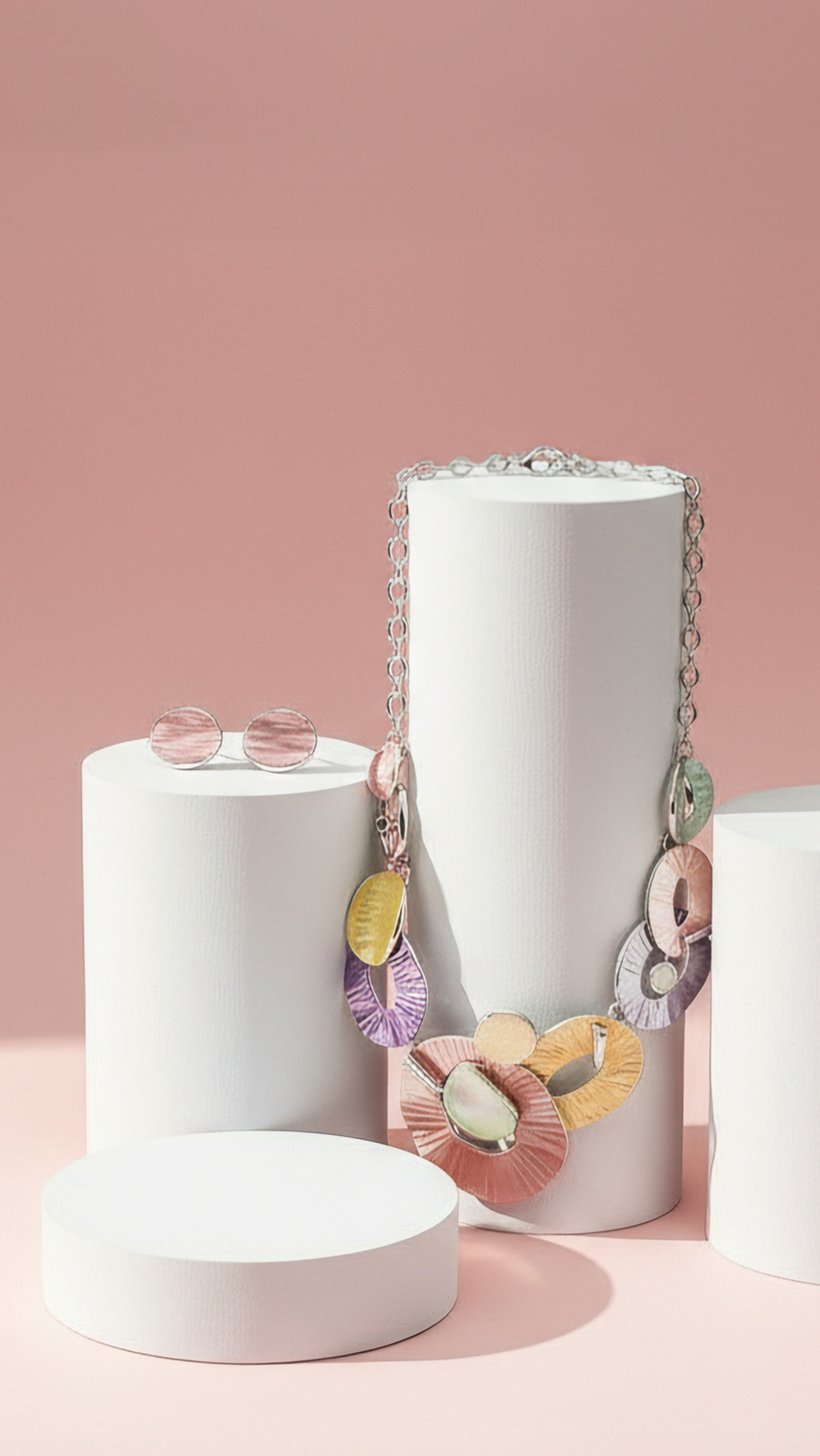 Abstract Oval Necklace & Earrings Set