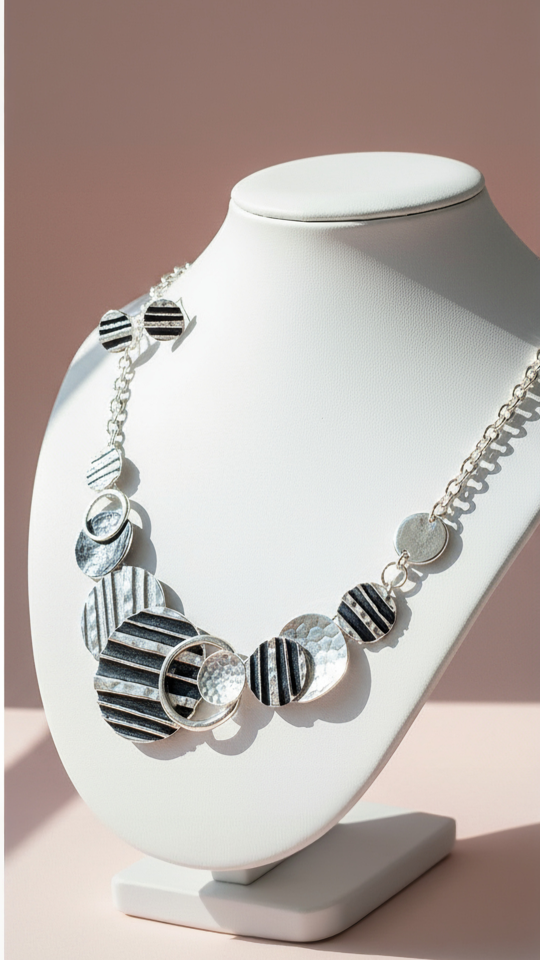 Abstract Disc Necklace & Earrings Set