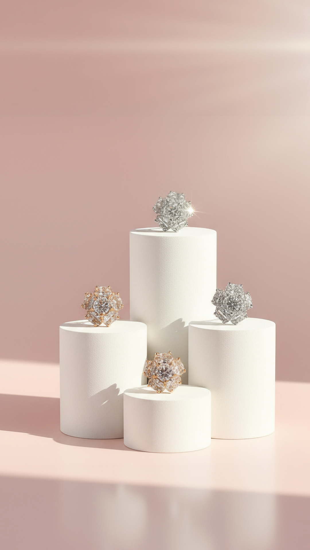 Round Cut Cluster Crystal Stud Earrings