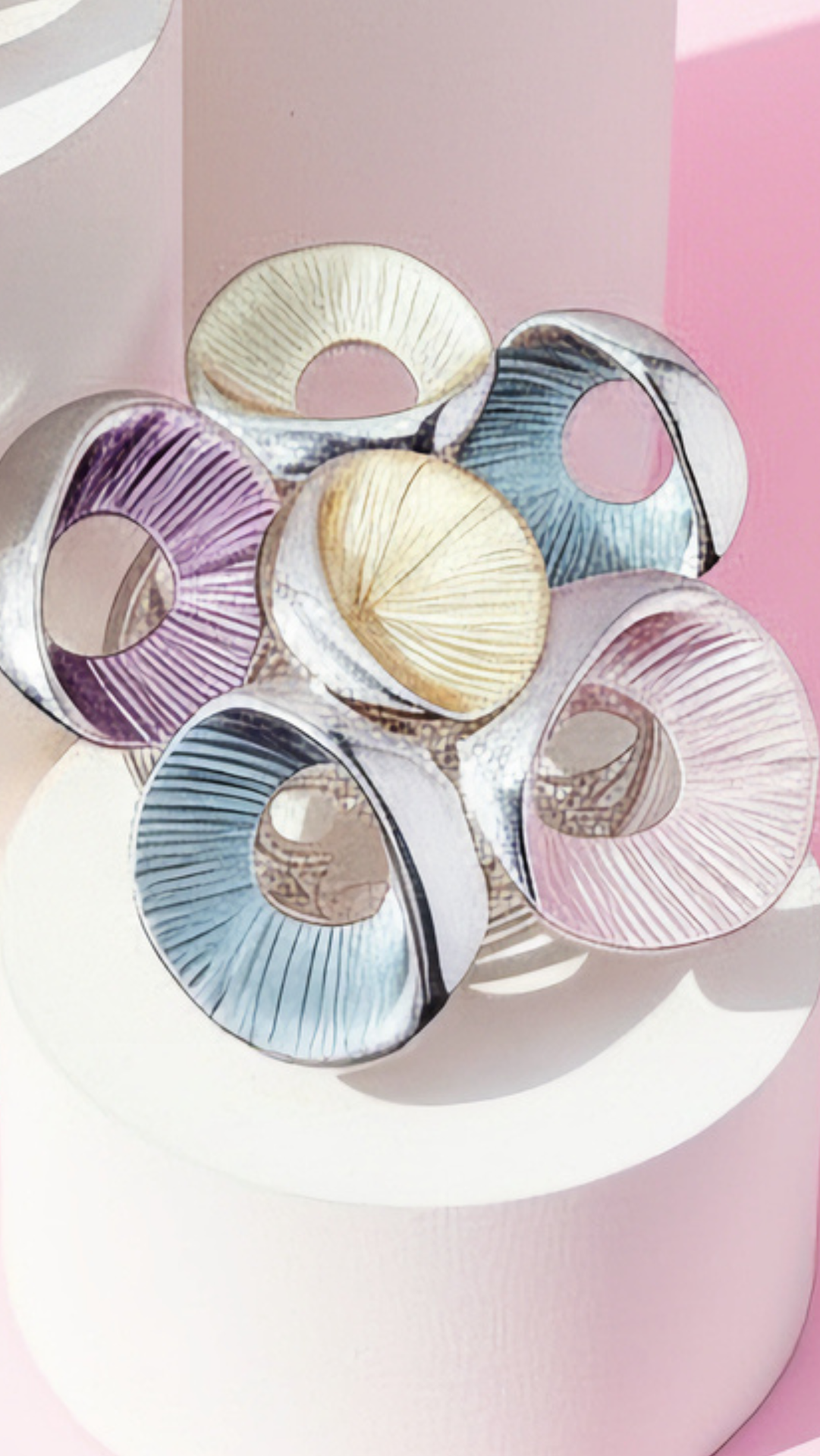 Abstract Magnetic Circles Brooch