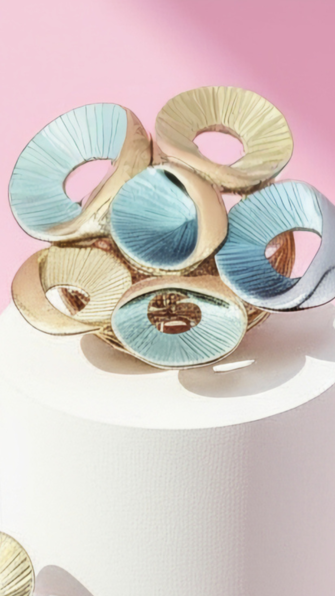 Abstract Magnetic Circles Brooch