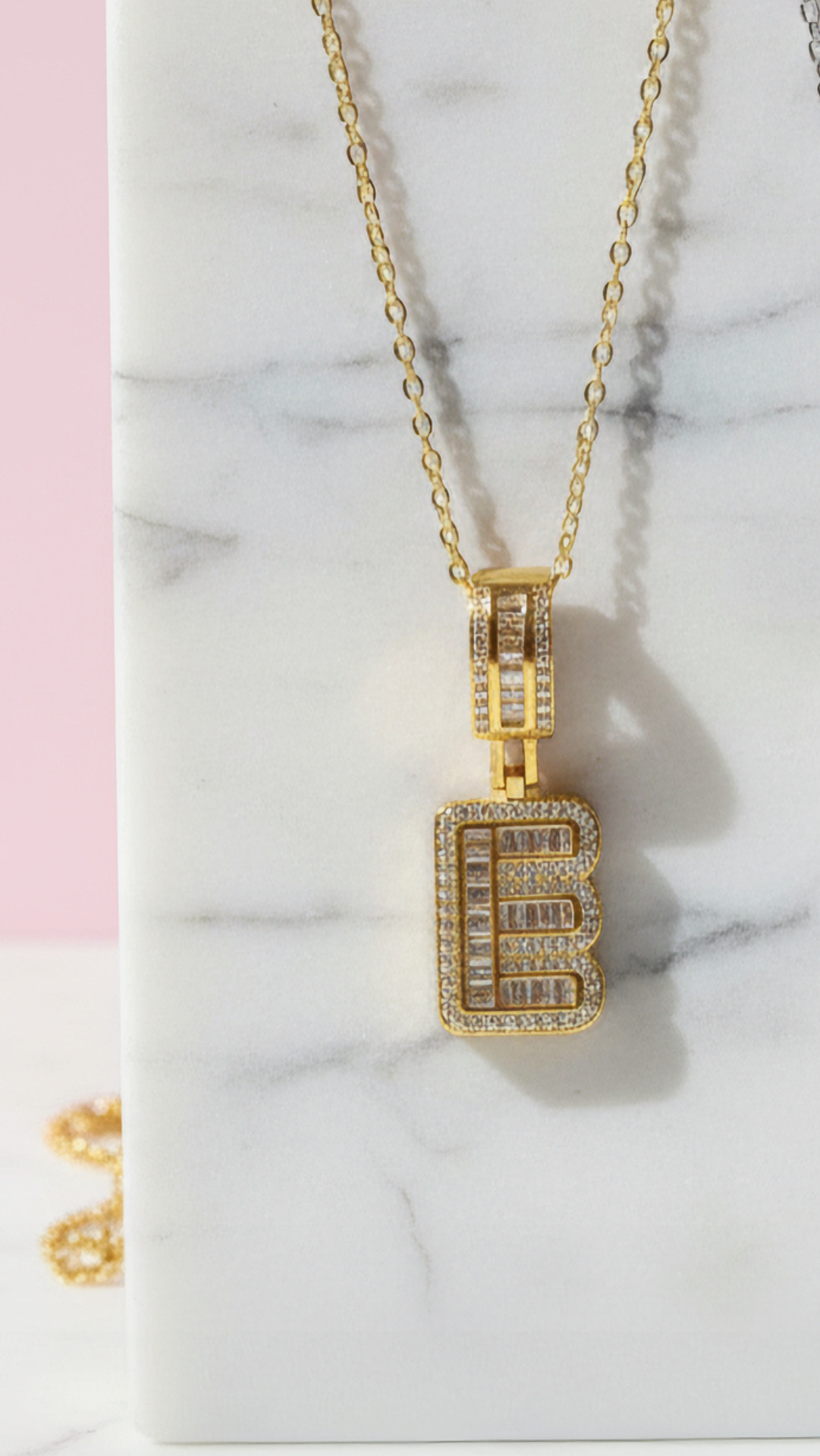 Letter E Crystal Personalized Initial Necklace