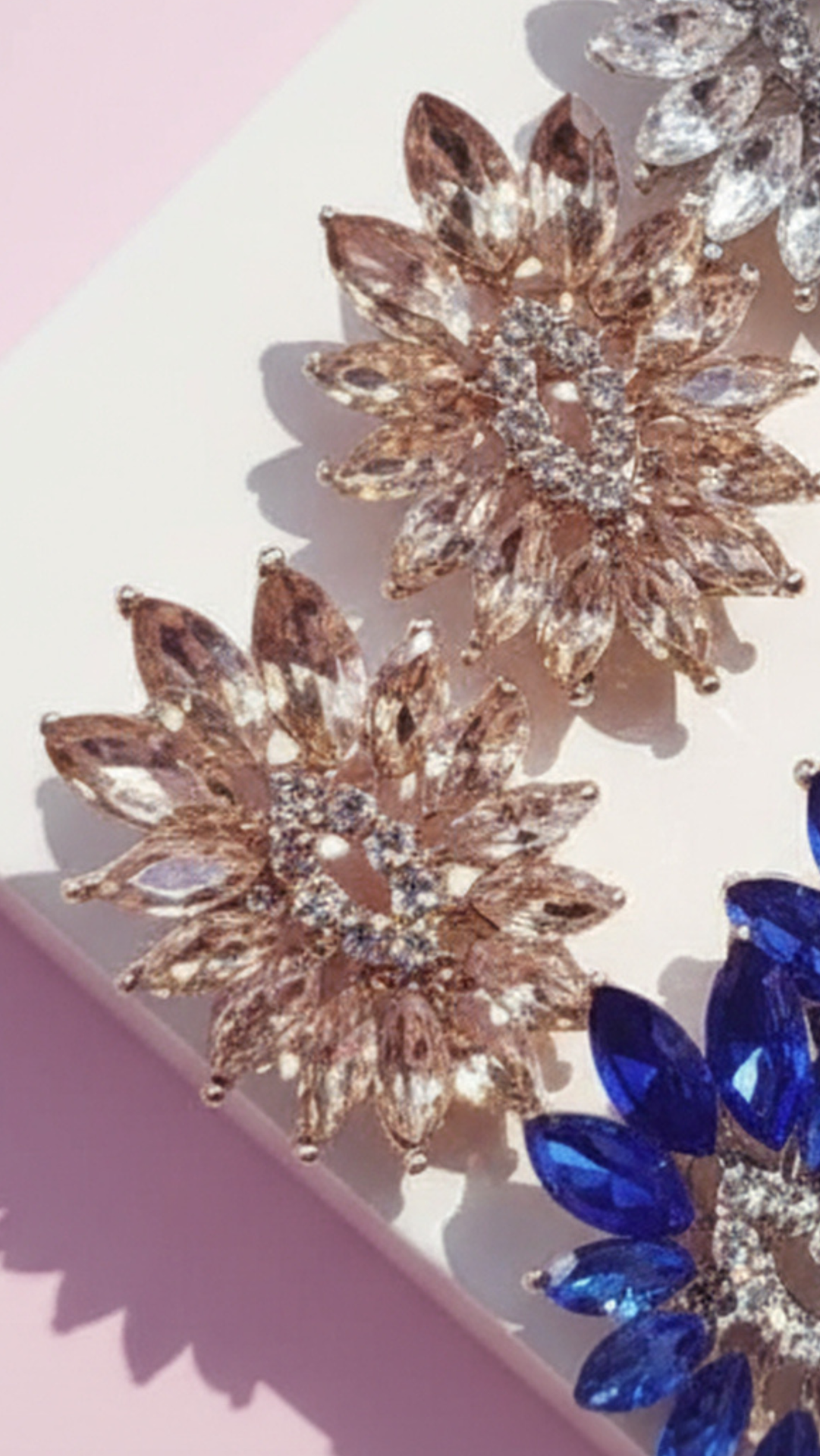 Flower Crystal Stud Earrings