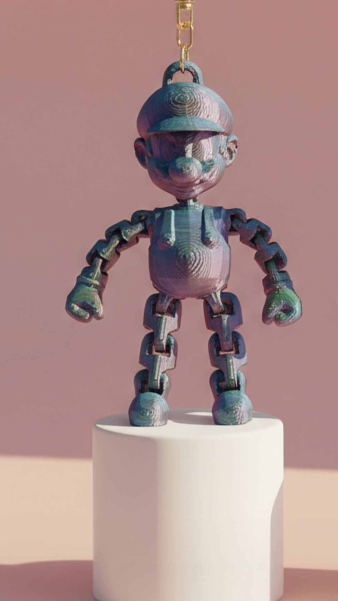 3D Printed Fantasy Man: Bioplastic Fidget Key Ring