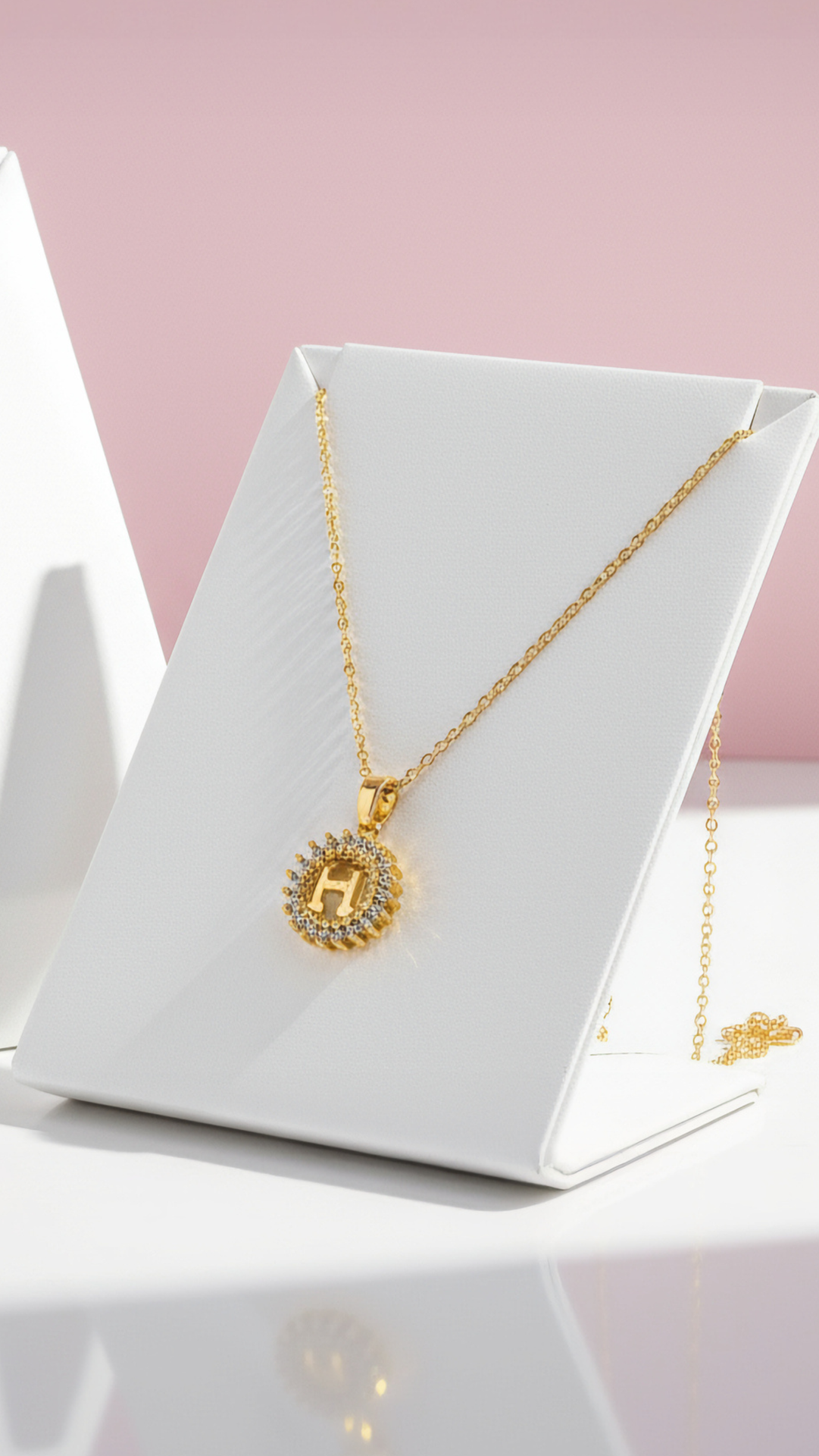 H Initial Crystal Pendant Necklace