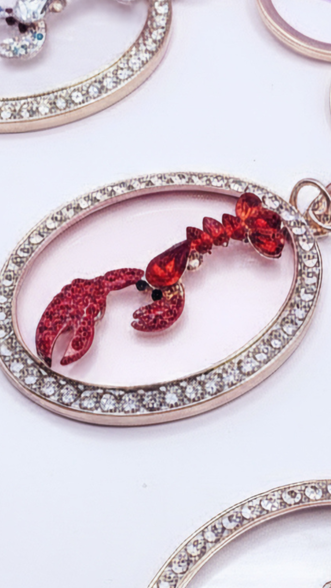 Lobster Crystal Key Ring & Bag Charm