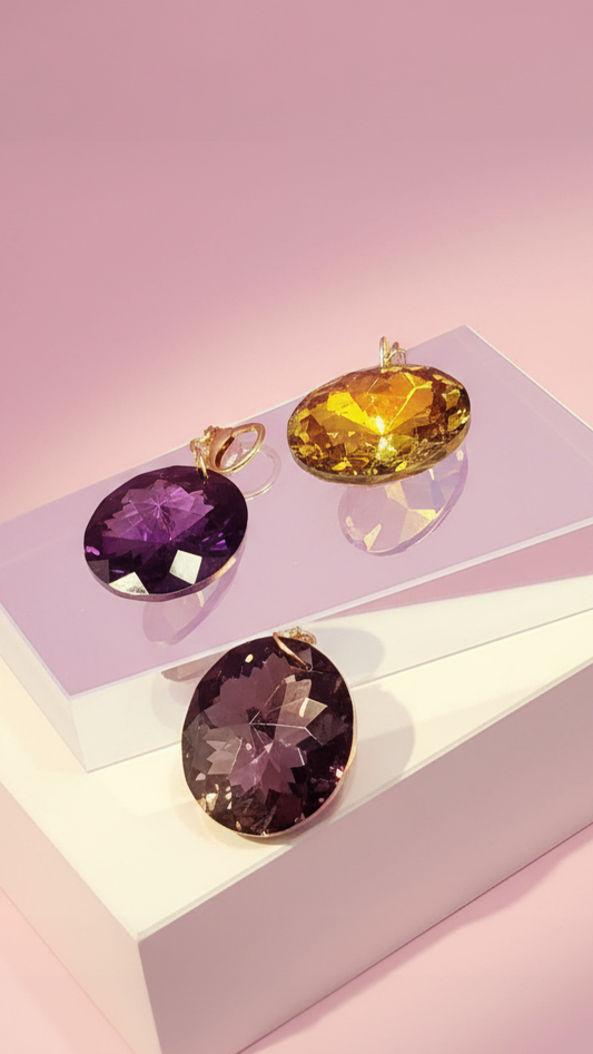 Faceted Round Crystal Keyring & Bag Charm