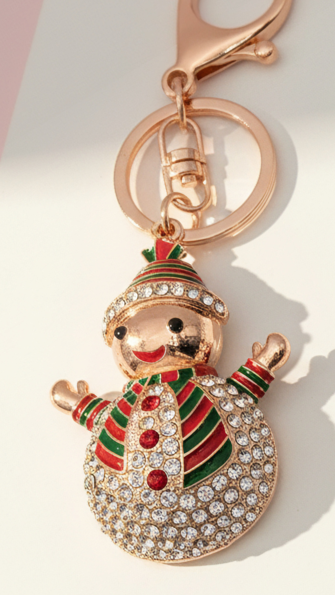 Happy Snowman Crystal Keyring & Bag Charm