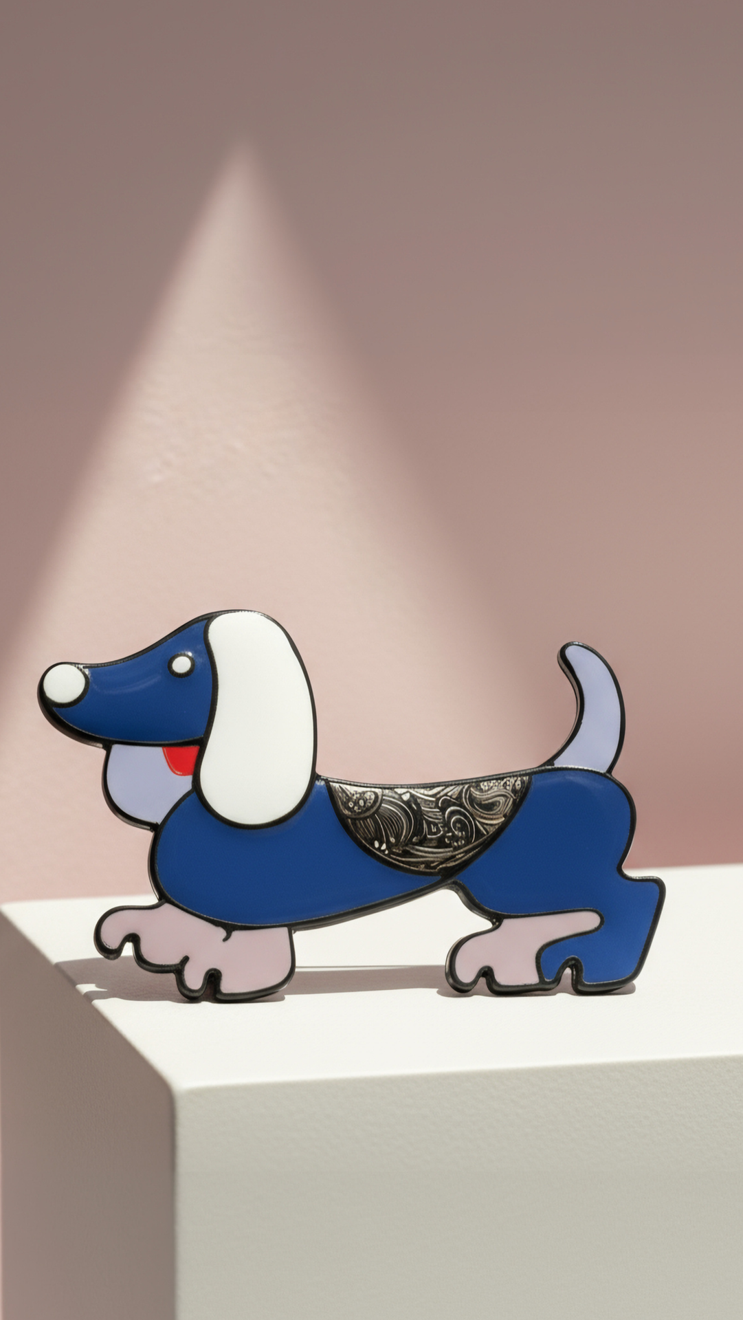 Acrylic Glossy Dachshund Sausage Dog Magnetic Brooch