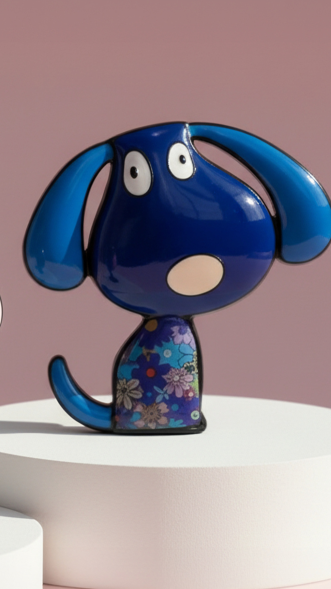 Acrylic Dog Patterned Magnetic Brooch