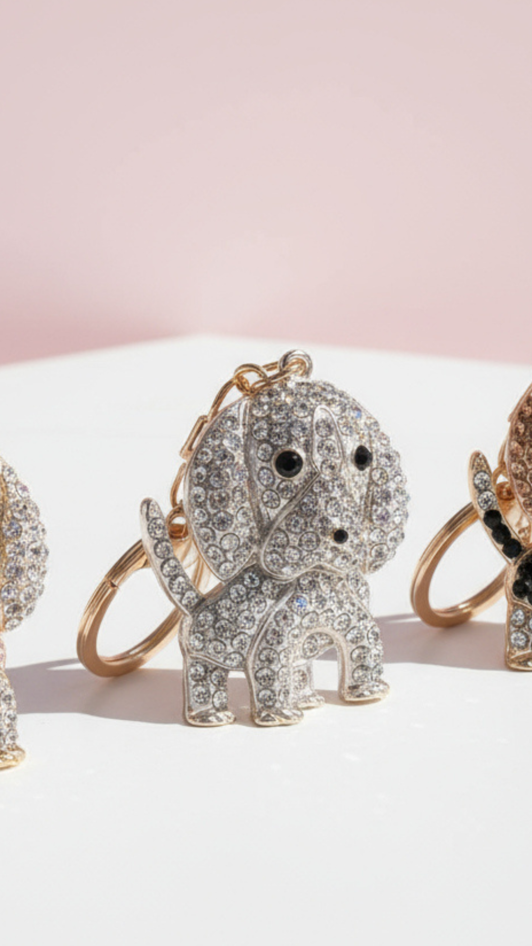 Beagle Puppy Crystal Key Ring & Bag Charm