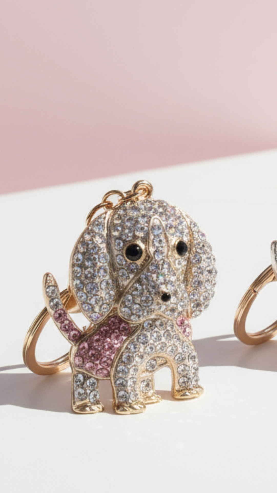 Beagle Puppy Crystal Key Ring & Bag Charm