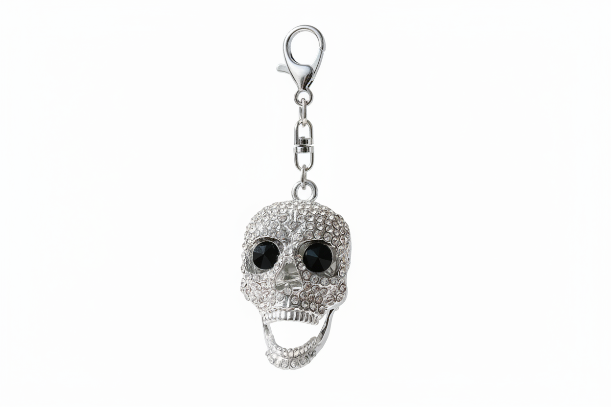 Skull Crystal Key Ring & Bag Charm