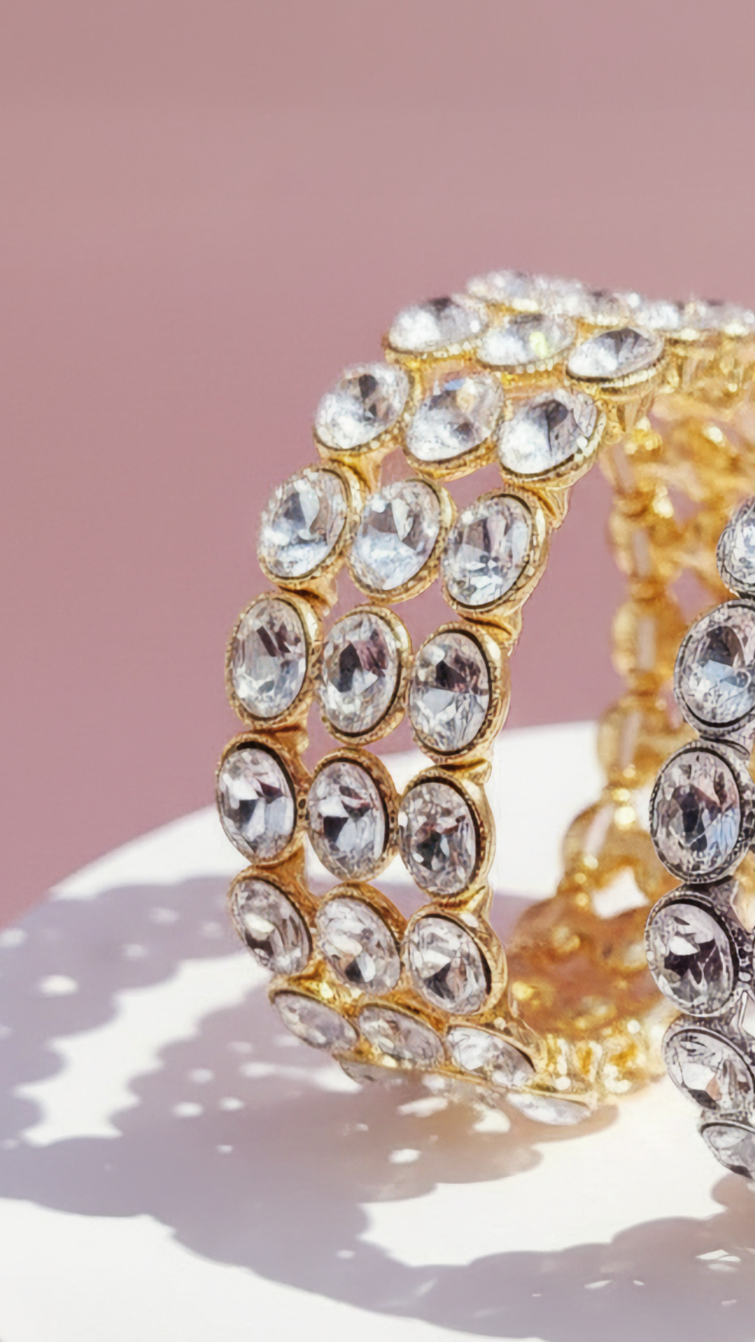 Oval Layered Crystal Stretchy Bracelet