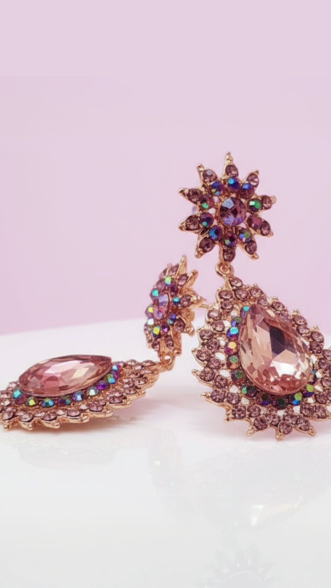 Starburst Teardrop Crystal Drop & Dangle Earrings