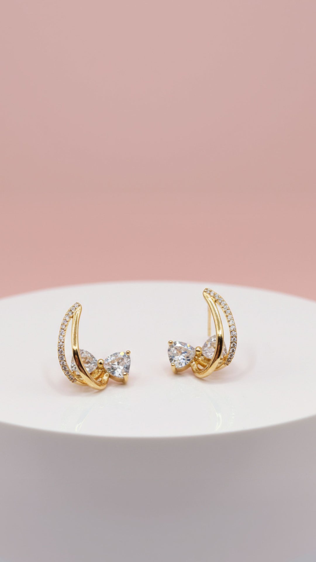 Bow Front & Back Earrings Crystal Earrings