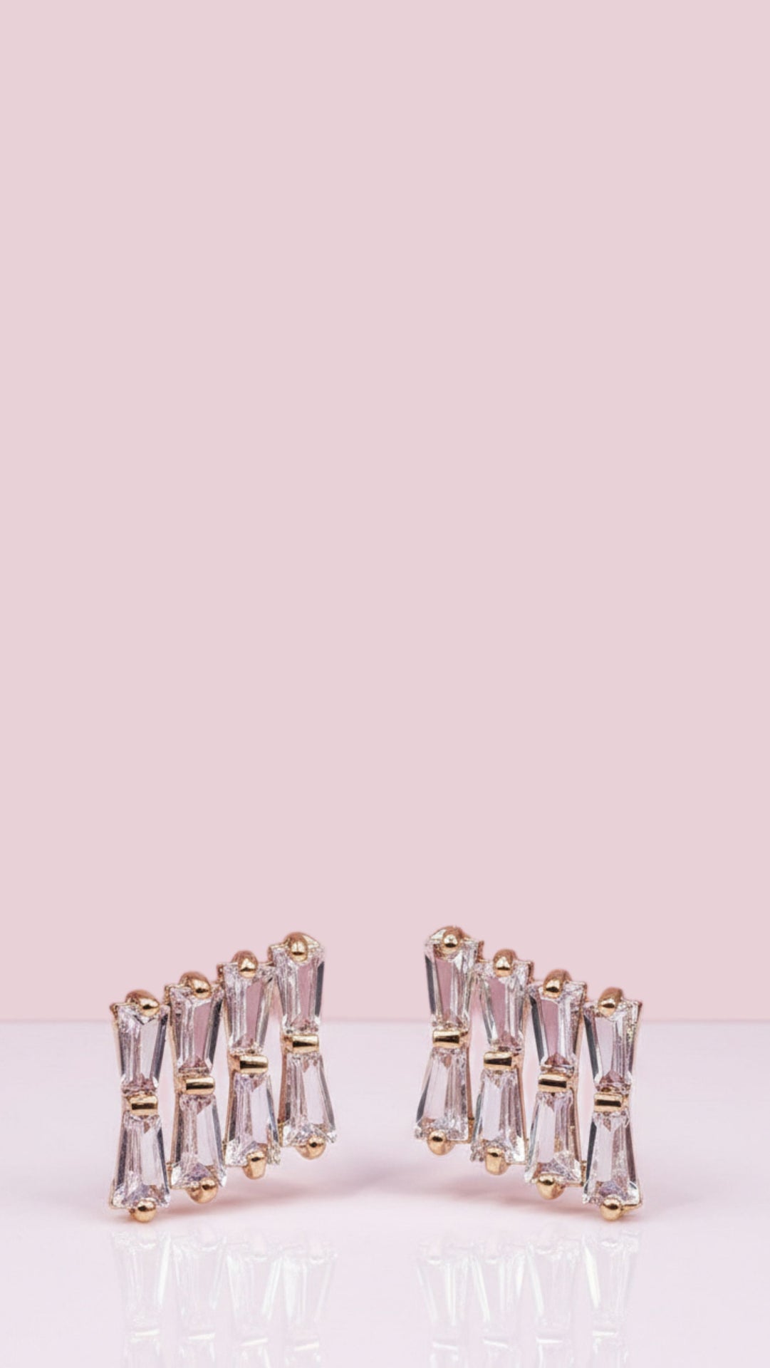 Baguette Cut Crystal Stud Earrings