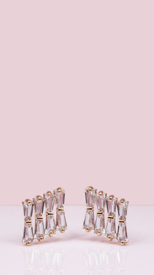 Baguette Cut Crystal Stud Earrings