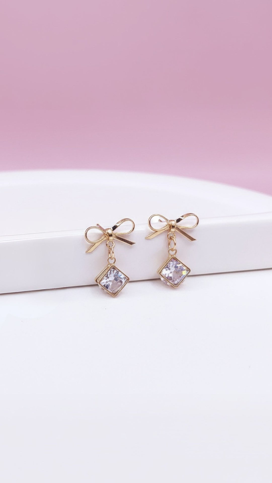 Bow Crystal Drop & Dangle Earrings
