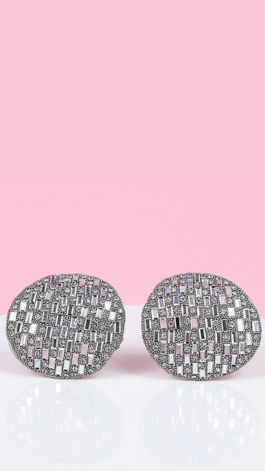 Elixir Collection Curved Crystal Stud Earrings