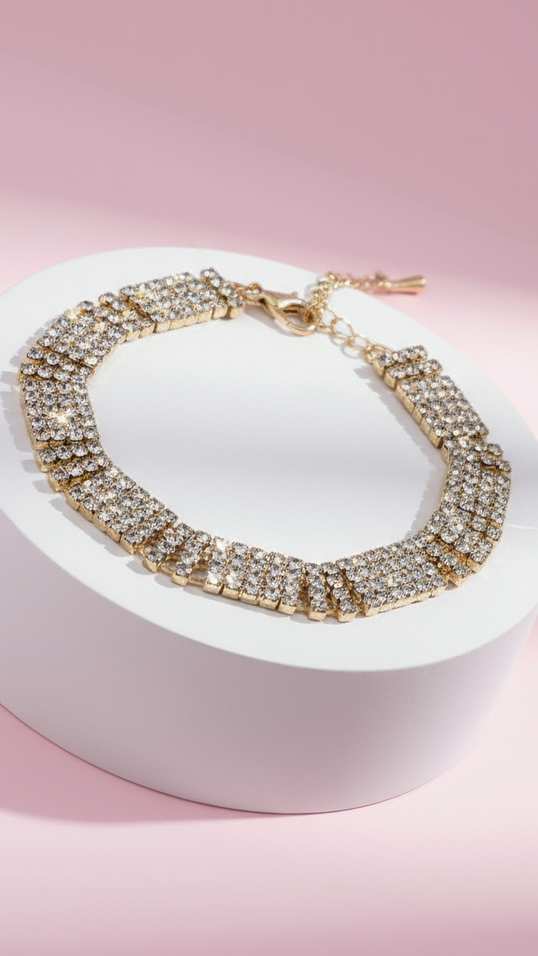 Gold Cutout Flexi Crystal Bracelet